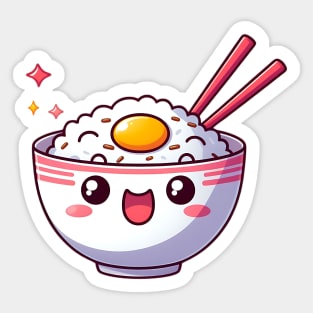 Cute Kawaii Rice Bowl Sticker